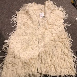 Ecotourism urban outfitters fringe hooded vest new